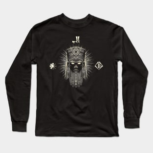 Sumerian God Enki Silhouette Long Sleeve T-Shirt